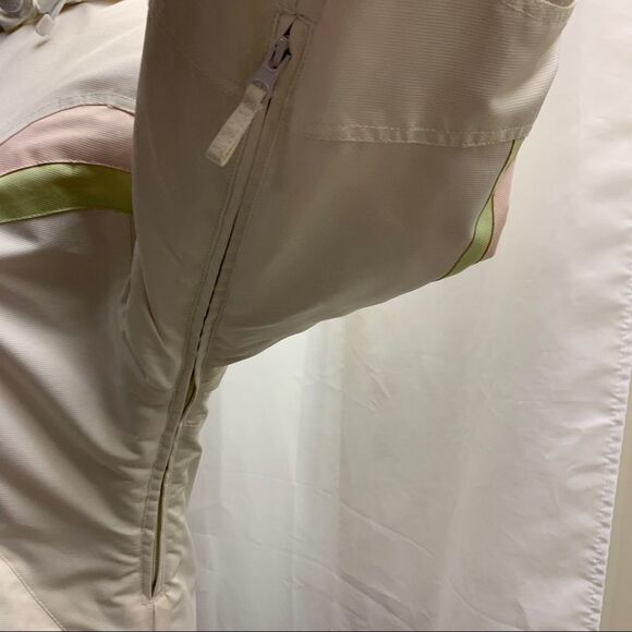 Bongo white winter ski jacket coat green pink detachable hood Sz S - Picture 11 of 16